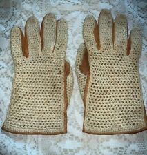 Paire de gants vintage pour femme en cuir marron, de conduite, taille 6 1/2 d'occasion  Briare