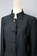 Blazer HABSBURG preto linho/algodão colarinho jaqueta trincheira tamanho P comprar usado  Enviando para Brazil