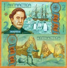 Antártida, $2, 2020, polímero de ventana transparente, nuevo diseño, pingüinos UNC, Wilkes segunda mano  Embacar hacia Argentina