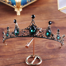 Tiara de cristal preta verde esmeralda adulto 5,5 cm de altura coroa casamento princesa formatura   comprar usado  Enviando para Brazil