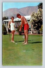 Usado, Cartão postal Palm Springs Lone Palm Hotel, miniatura golfe em trajes de banho comprar usado  Enviando para Brazil