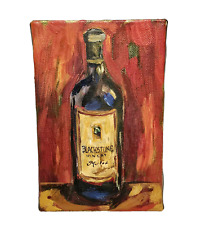 Usado, Pintura a óleo sobre tela garrafa de vinho Blackstone Winery Merlot não assinada pequena comprar usado  Enviando para Brazil