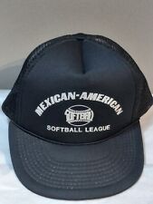 De Colección Años 80 90 Liga Mexicano Americana de Softbol Snapback Camionero Sombrero Negro, usado segunda mano  Embacar hacia Argentina