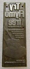 Used, VINTAGE FLYMO LAWNMOWER - Letterpress Printing Plate Block - Old Advertising for sale  Shipping to South Africa