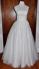 Used, Vintage White Oleg Cassini Beaded Embroidered Strappy Princess Bridal Gown  for sale  Shipping to South Africa