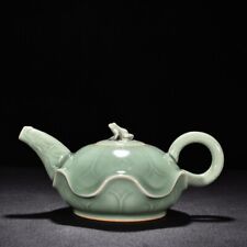 Vaso de folhas de esmalte ciano porcelana forno longquan antigo dinastia canção 10,2" comprar usado  Enviando para Brazil