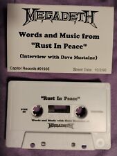 Megadeth - Palabras y música de Rust In Peace Entrevista 1990 cinta de casete promoción segunda mano  Embacar hacia Argentina