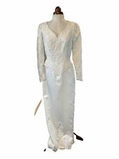 vintage satin wedding dress for sale  WHITBY