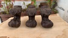 Móveis de mesa antigos de madeira para pés de pata pata de leão esculpidos à mão pés de garra conjunto de 3, usado comprar usado  Enviando para Brazil