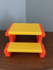 LITTLE TIKES Dollhouse Picnic Table Orange & Yellow Vintage, used for sale  Shipping to South Africa