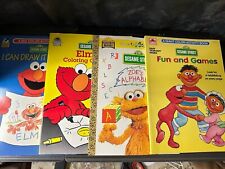 Usado, 4 libros para colorear vintage de Plaza Sésamo Elmo Ernie Zoe 1 libro doble LEER segunda mano  Embacar hacia Argentina
