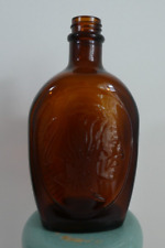 Xarope de cabine de madeira vintage marrom cor âmbar frasco de vidro em relevo indiano comprar usado  Enviando para Brazil