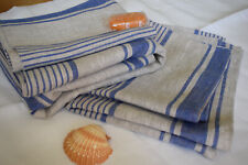 Toalha de banho 100% linho listrada azul lençol de banho linho puro comprar usado  Enviando para Brazil
