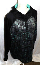 ENERGY ZONE Black Aqua HOODED Longsleeve PULL OVER Shirt Jacket Womens Size 3X for sale  Shipping to South Africa