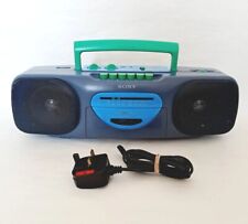 Grabadora de casete de radio Sony CFS-E6 Boombox AZUL VERDE Rara *Repuestos/Reparaciones* segunda mano  Embacar hacia Mexico