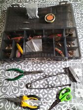 Used, Fishing Tackle Joblot Spinning Lures Tools Ondex  Mepps Plugs In Tackle Box ... for sale  Shipping to South Africa