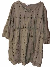 Blusa feminina XL leve country living top túnica verde exército ilhó comprar usado  Enviando para Brazil