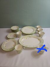  Noritake Ivory China Reverie 22 Pcs Lot 7191 Green Floral Japan for sale  Shipping to South Africa