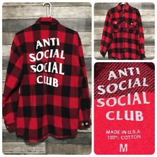 Usado, Camisa masculina flanela clube social anti-social M vermelha preta xadrez peso pesado (falha) comprar usado  Enviando para Brazil