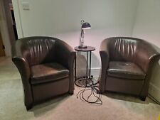 Brown tub chairs for sale  WARE