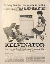 1963 Kelvinator Washer VTG 1960s 60s PRINT AD Reliable - 5-Year Parts Guarantee for sale  Shipping to South Africa