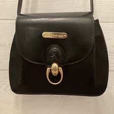 Vintage Polo Ralph Lauren Black Leather Crossbody Purse Embossed Horse Logo, used for sale  Shipping to South Africa