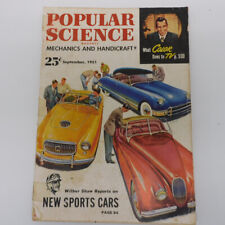 Revista POPULAR SCIENCE setembro 1951 novos carros esportivos, TV colorida Ed Sullivan comprar usado  Enviando para Brazil