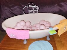 Conjunto de banho American Girl - COMPLETO - banheira com sabão e toalhas bolhas  comprar usado  Enviando para Brazil