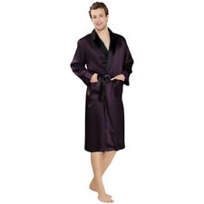 Indian Satin Sleepwear Men's Bathrobe Designer Wedding Robes Party gift Purple for sale  Shipping to South Africa