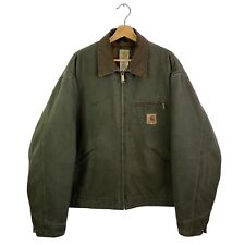 Jaqueta vintage Carhartt Detroit J97 MOS verde musgo cobertor forrado desgastado EUA GG comprar usado  Enviando para Brazil