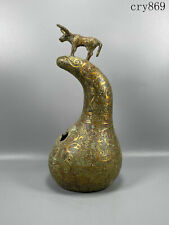 antigua colección china antiguo instrumento musical calabaza de bronce dorado dinastía Han segunda mano  Embacar hacia Argentina