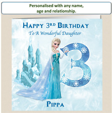Tarjeta de cumpleaños personalizada Frozen Elsa hija nieta hermana FRZ2 segunda mano  Embacar hacia Argentina