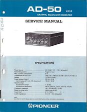 Pioneer AD-50 u,c,e ecualizador gráfico amplificador manual de servicio original segunda mano  Embacar hacia Mexico