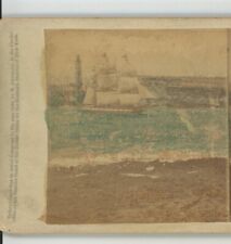 Used, Ship under Full Sail Moro Castle Havana Cuba George Barnard Stereoview c1859 for sale  Shipping to South Africa