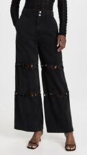 Calça jeans Sea New York Luz cintura alta detalhe recorte perna larga preta tamanho 6 comprar usado  Enviando para Brazil