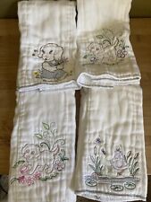 New Embroidered Diaper Prefolds Custom Lot Of 4 Unwashed Cloth Diapers for sale  Shipping to South Africa