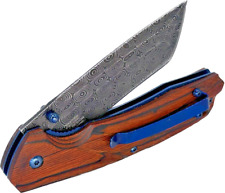 ¡BONITO! Cuchillos Buckshot cuchilla 3,5" 3cr13 hoja de acero, madera negra y titanio azul segunda mano  Embacar hacia Argentina