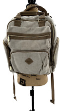 Ergo Baby Organic Linen Diaper Bag Insulated Pockets Diaper Pad Dad Backpack Zip for sale  Shipping to South Africa