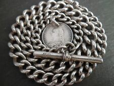 graduated silver albert chain for sale  NOTTINGHAM