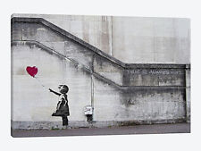 Wall Art Banksy "Always Hope" Balloon Love Heart Girl Canvas Print 32"X20" Large for sale  NEWHAVEN