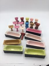 Vintage ‘Caroline Homes’ Dolls House Baths, Sinks And Toilets for sale  Shipping to South Africa