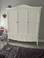 Stunning Free Standing White Wood Bedroom Furniture Set with Crystal Knobs for sale  DARWEN