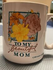 "To My Beautiful Mom"" Taza de café del Día de la Madre 1989 Betallic Inc. segunda mano  Embacar hacia Argentina