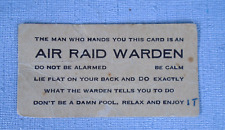 Air raid warden for sale  Waco