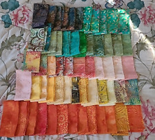 60 Jelly Roll Strips Batik 2 1/2” x 43/44”  Orange Greens for sale  Shipping to South Africa