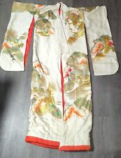 Beautiful Ceremonial Uchikake Embroidery Gold Crane Japanese Kimono, used for sale  Shipping to South Africa