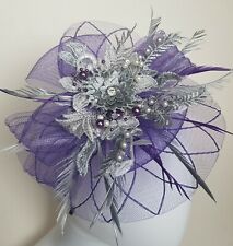 Wedding fascinator purple for sale  BIRMINGHAM