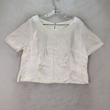 Blusa cropped descontraída feminina vintage sem marca tamanho M cetim marfim gola barco comprar usado  Enviando para Brazil