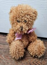 Keel Toys Brown Sitting Teddy Bear With Pink And White Bow Plush 7" for sale  Shipping to South Africa