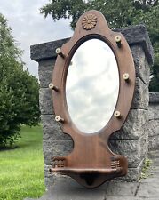 oval wall mirror oak mount for sale  Morrisville